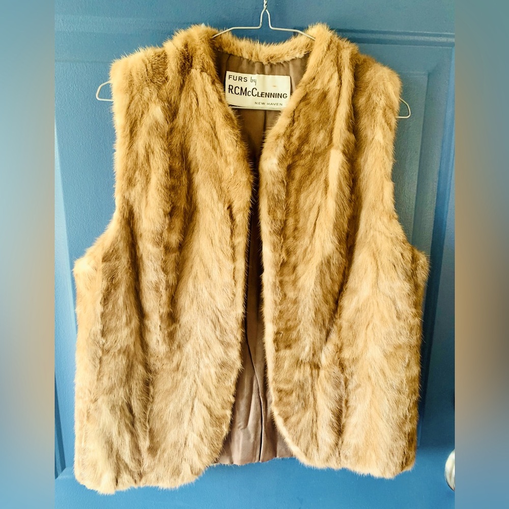 Vintage Fur Vest in Tan RC McClemming